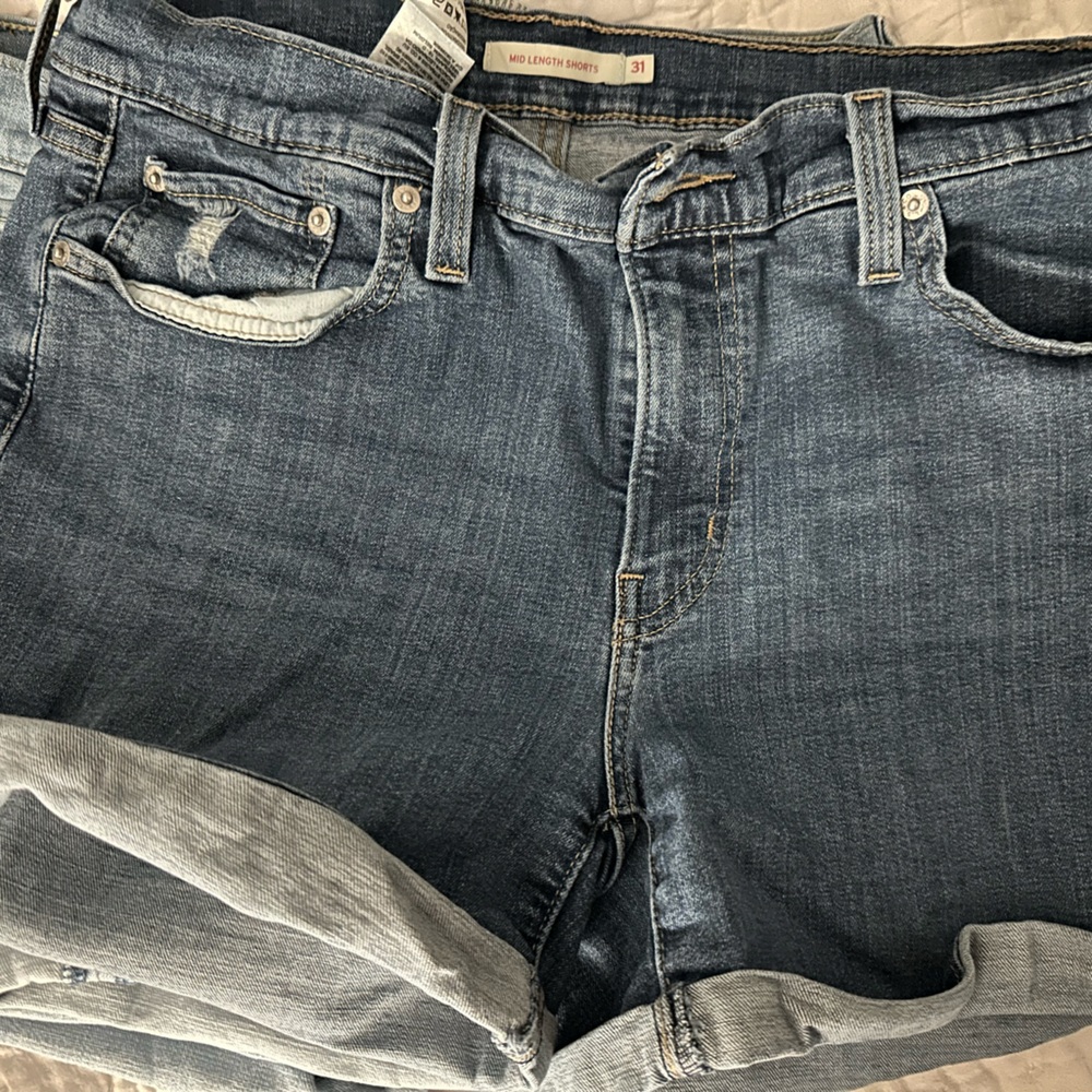 Lot of 3 Levi's Mid-Length Denim Shorts Light - Medium Blue s31 - Picture 3 of 6